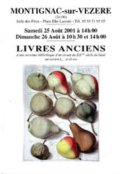 Vente aux encheres de livres Montignac-Lascaux 2001
